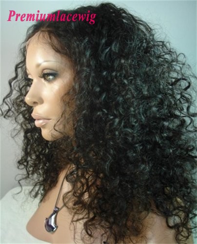 Deep Curly lace front wig wholesale Brazilian hair 18inch