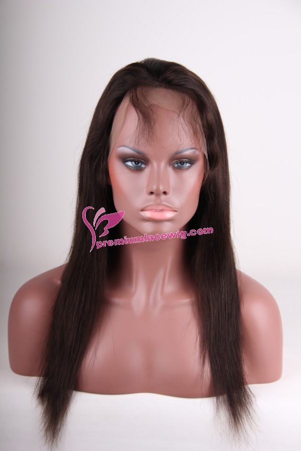 2 color indian remy natural straight hair lace wig 16inch