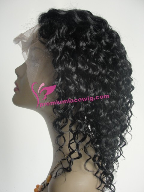 10inch 1# deep wave indian remy hair full lace wig PWC331 