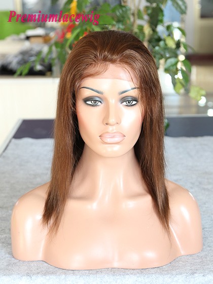 12inch color3 Brazilian hair straight lace front wig