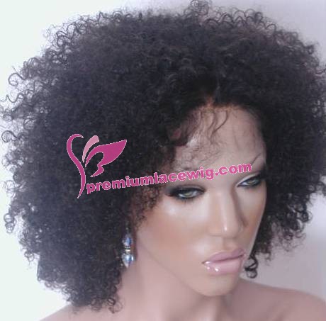 14inch 1b# kinky curl full lace wig PWS377