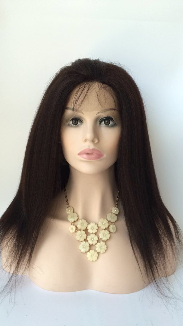 Brazilian Kinky Straight lace front wig 14inch