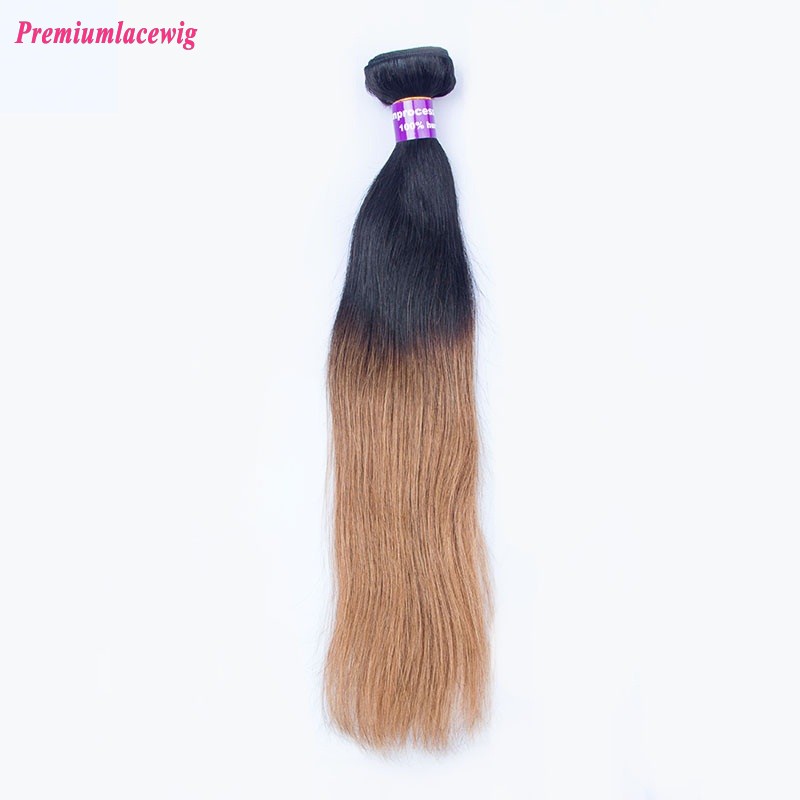 16 inch Omber Two Tone Hair 1B/30 Straight Peruvian Hair Human Hair Bundles