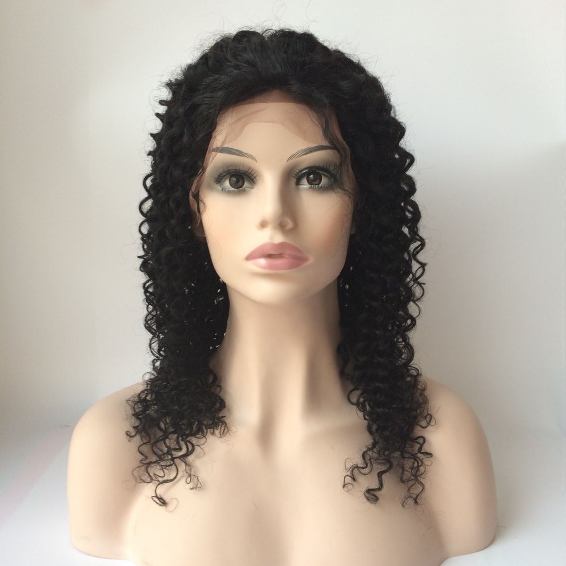 16inch Brazilian hair kinky curly lace front wig