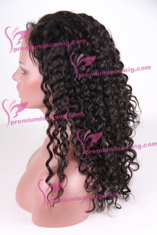 18 inch color 2 Peruvian virgin hair curly full lace wig PWA-660