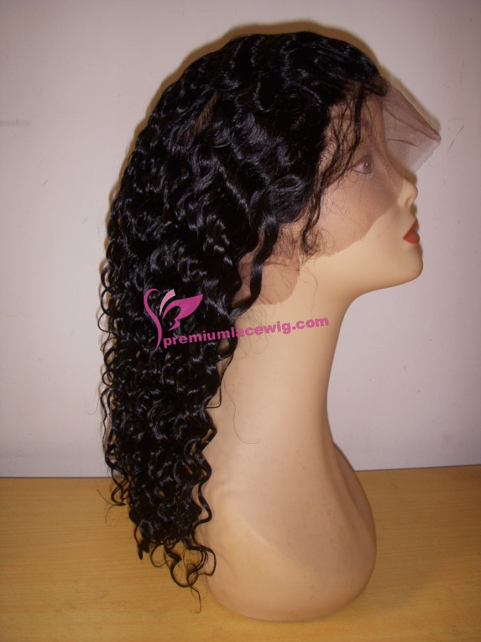 18inch 1# deep wave full lace wig PWS354