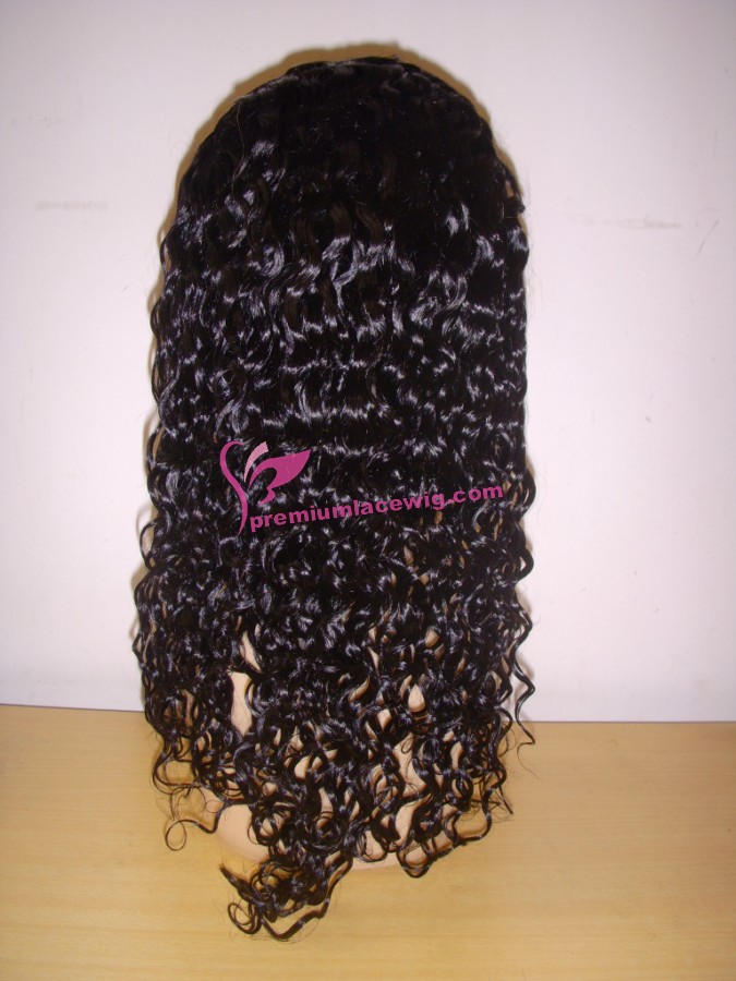 18inch 1# deep wave full lace wig PWS359