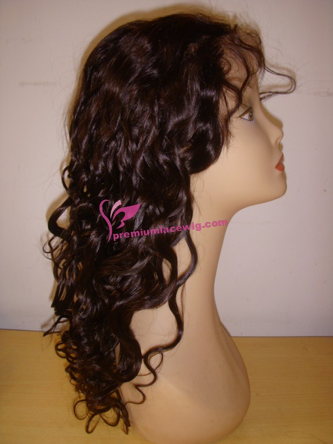 18inch color4 water wave full lace wig PWS365