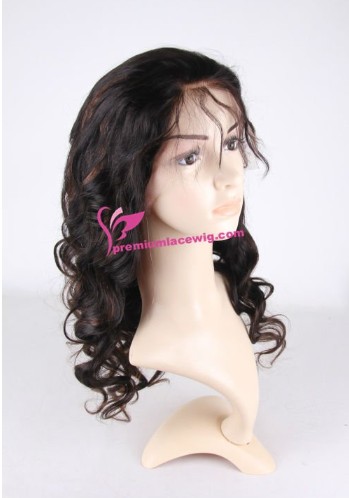 20 inch color 2 highlight 4 big curl indian remy hair full lace wig PWA-573