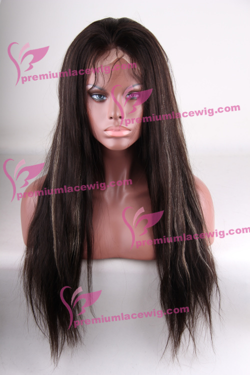 22 inch color 2 with Highlight 27 Chinese hair Natural Straight in 150% Density