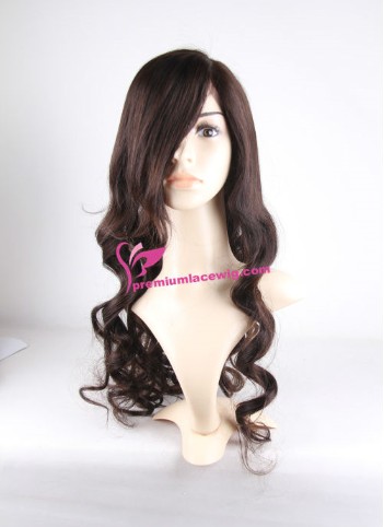 24 inch color 2 long fashion human hair full lace wig