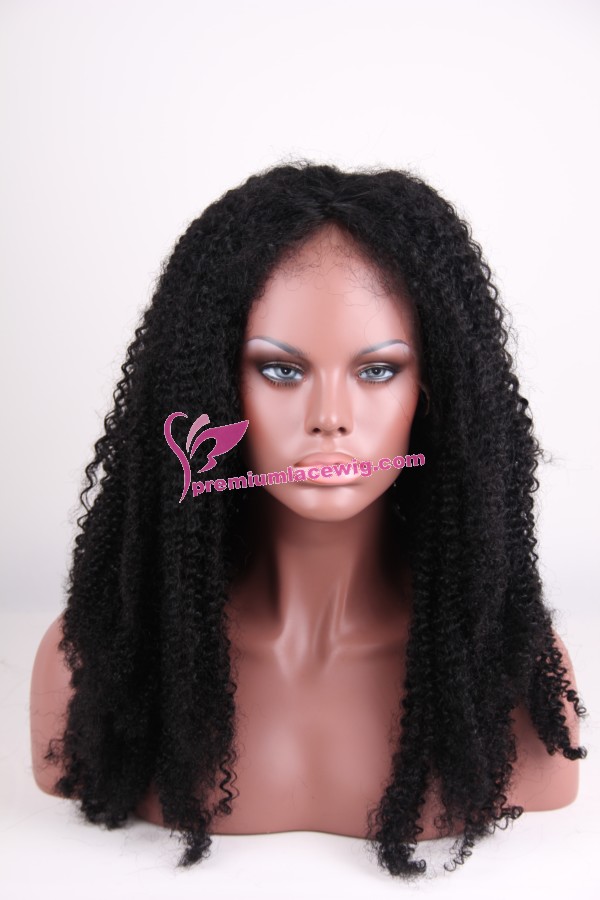 24inch color 1 kinky curl full lace wig PWC266