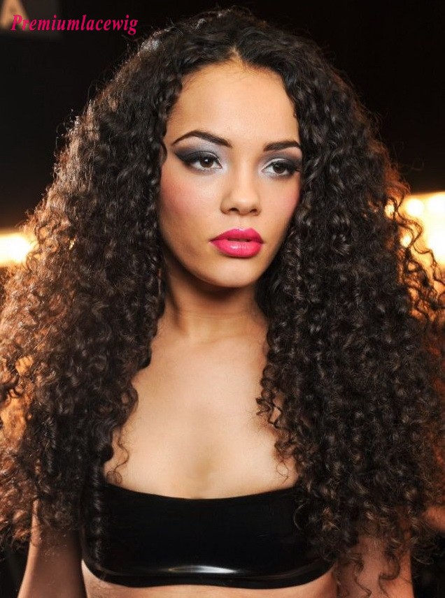 Afro Curly Brazilian Full Lace Human Hair Wigs 20inch