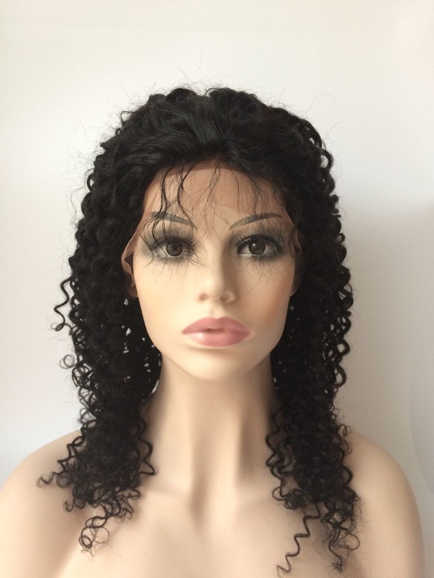 Brazilian deep curly full lace wig 18inch