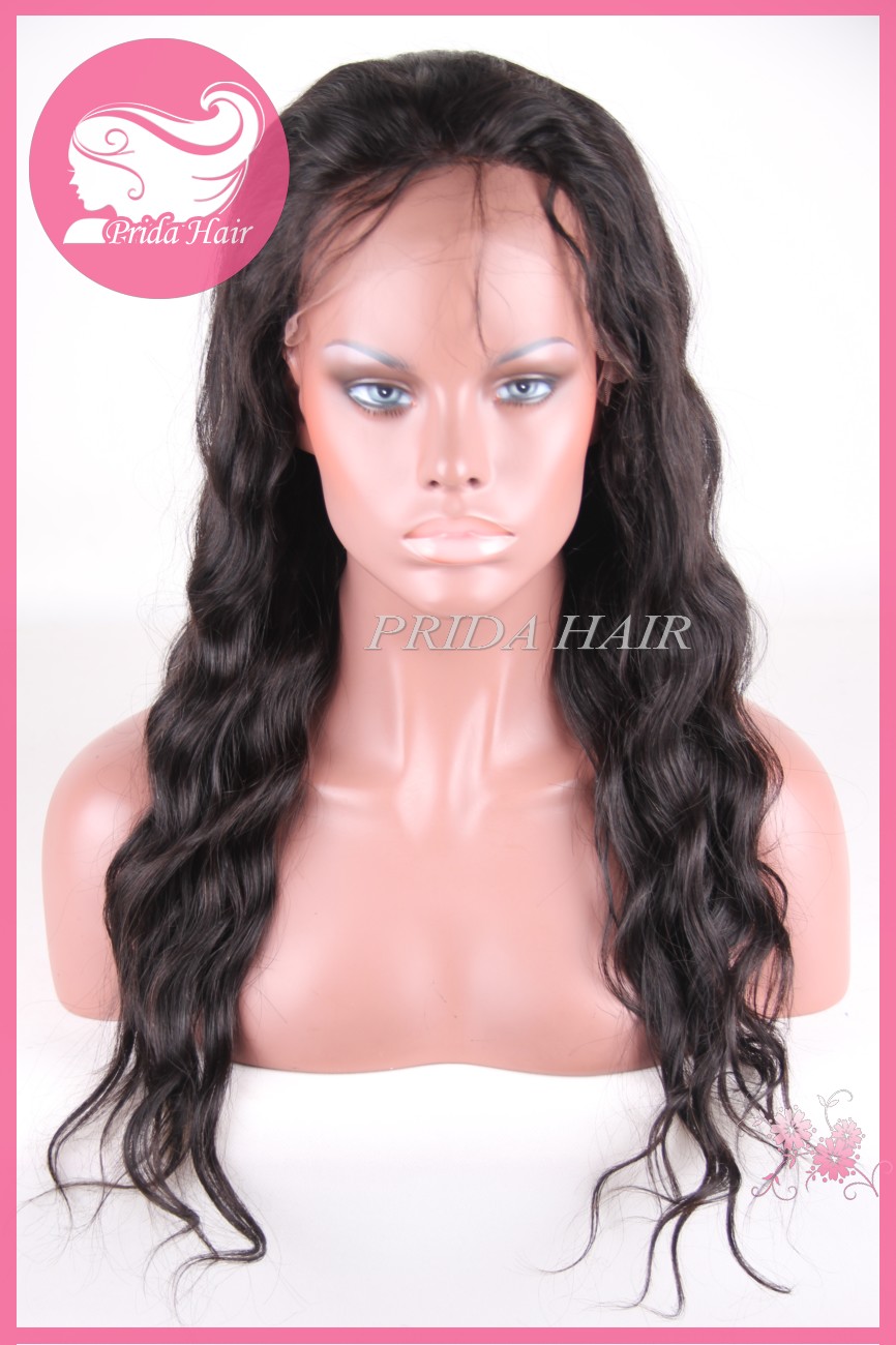 18inch Brazilian virgin hair Natural Color glueless full lace wigs PWA-666