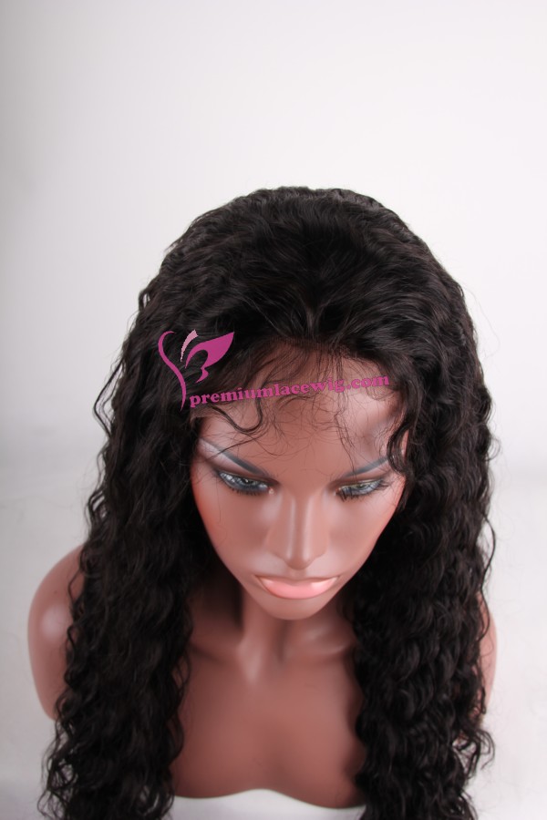 24inch Deep wave Indian remy hair full lace wig PWS251