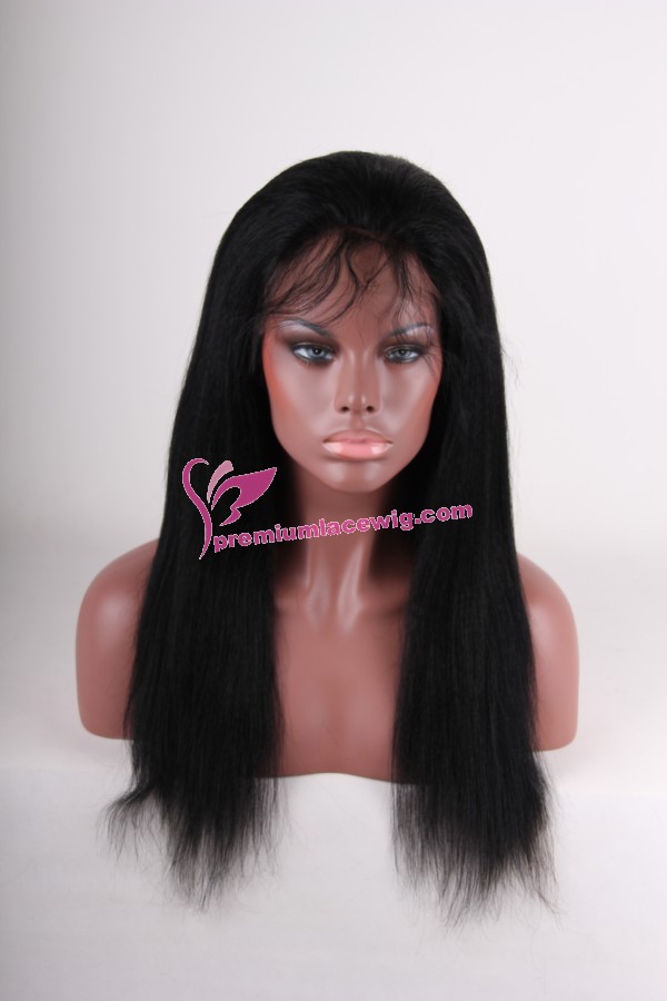 Malaysian Hair full lace wig kinky straight 16inch Instock