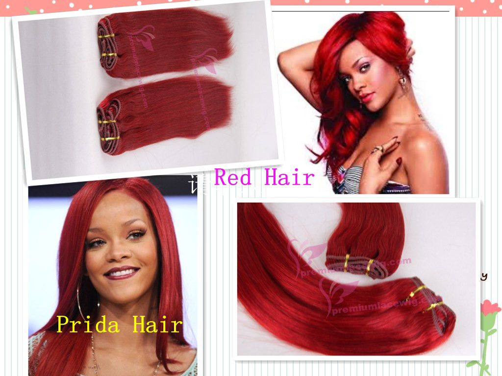 18inch straight brazilian red hair weave PWA-594