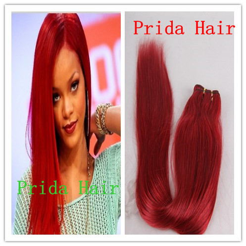 high quality 10-28 inch virgin malaysian red human hair weaving, no tangle PWA-593