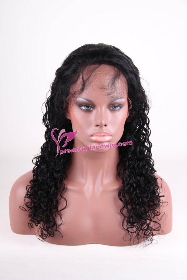 Indian remy hair water wave lace wig PWS226