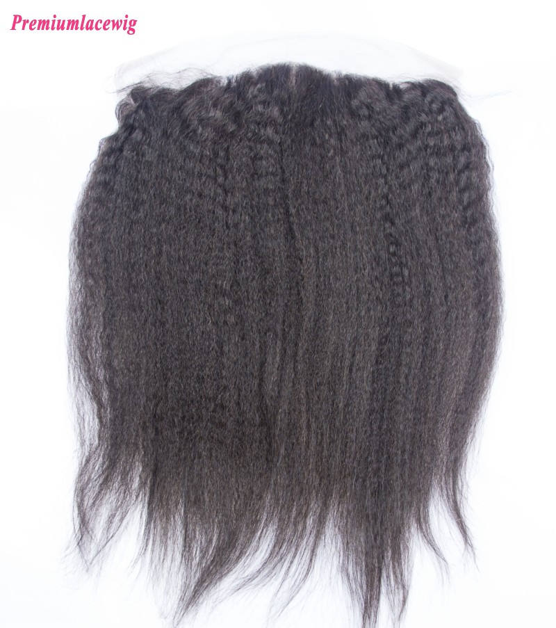 Kinky Straight Lace Frontal Brazilian Hair 13X4 12inch