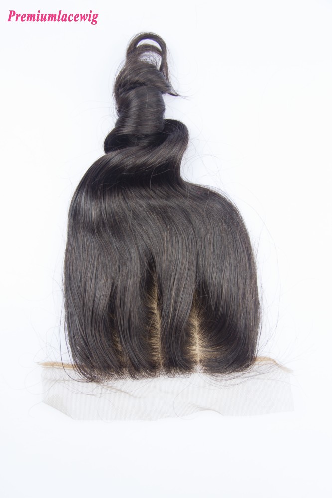 Silk Base Closure Brazilian Loose Wave Hair Three Part 14inch