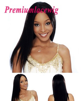 Straight Full Lace Human Hair Wig Peruvian Hair 18inch