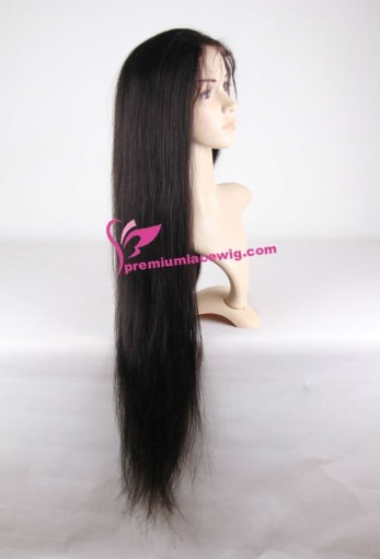 Super long 26 inch color 1b straight human hair full lace wig
