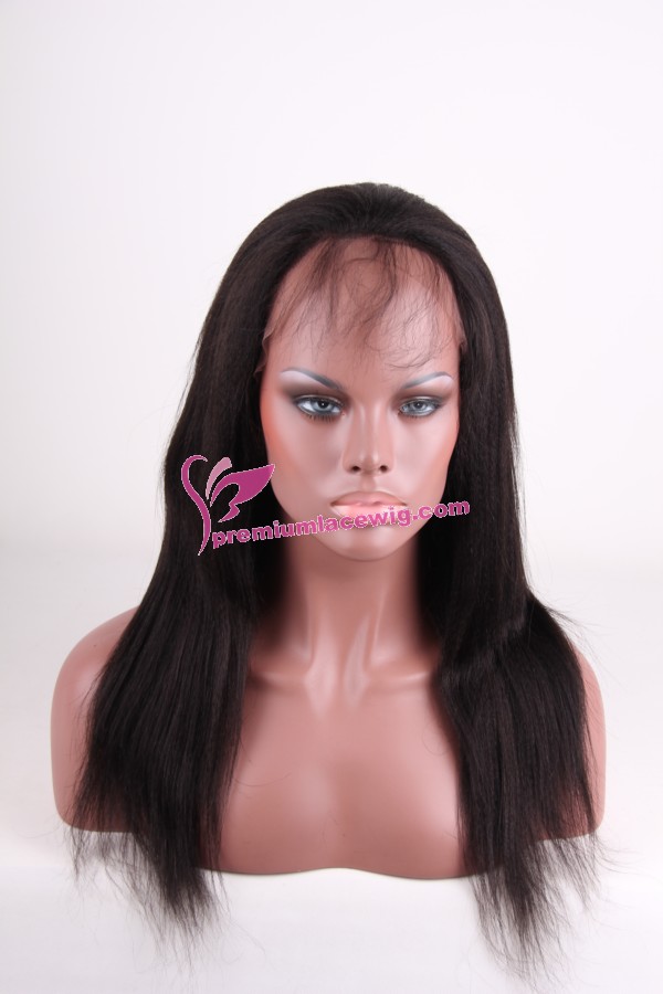 16inch Natural Color Light yaki full lace wig PWS094