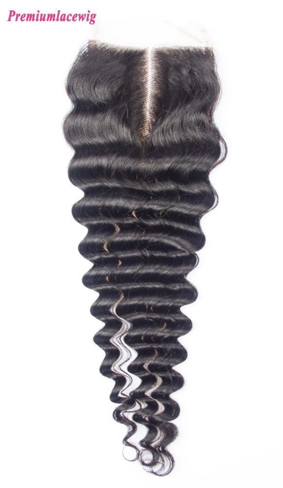 Deep Wave Lace Closure Brazilian Hair 12inch