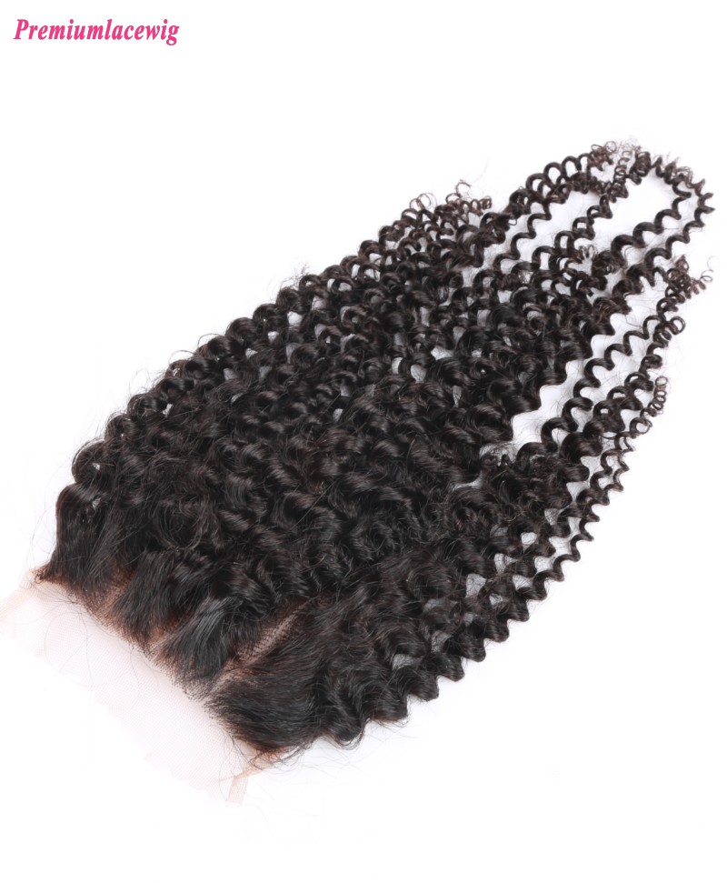 Kinky Curly Lace Closure Indian Hair 16inch