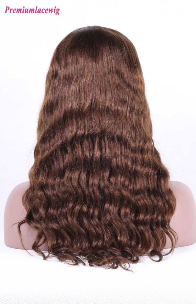 Silk Top Full Lace Wig Malaysian Loose Deep Wave Hair Color4 16inch