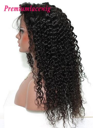 Deep Curly 360 Lace Frontal Wigs Pre Plucked Brazilian Hair 150% Density 18inch