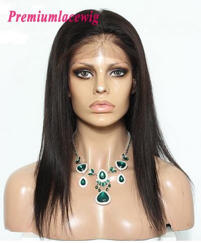 360 Lace Front Wigs 130% Density Indian Straight Hair 18inch