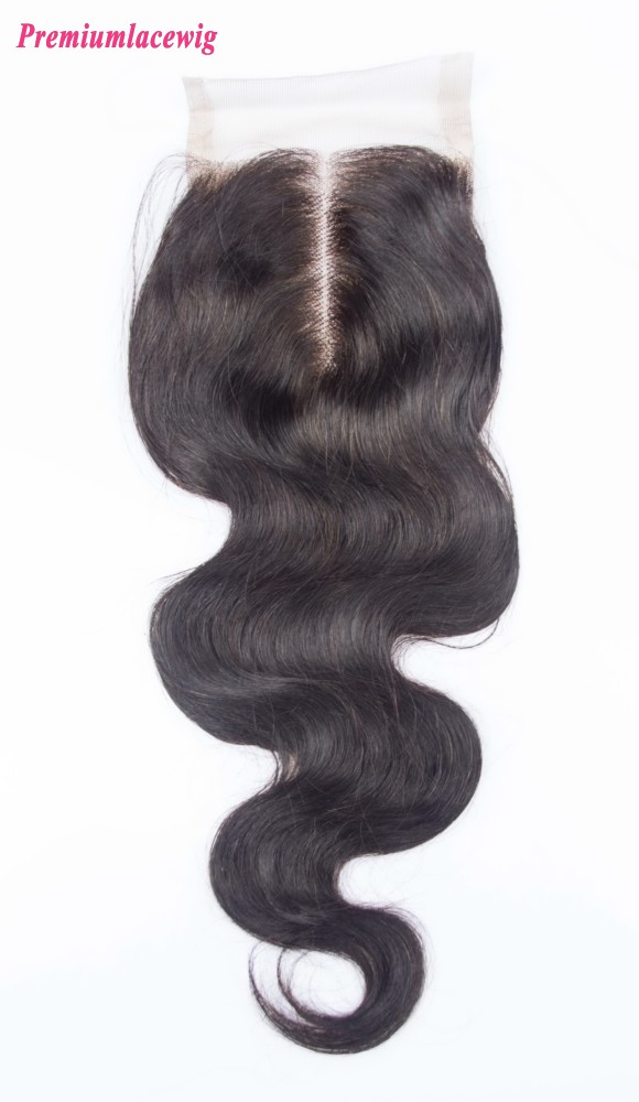 Brazilian Virgin Hair Body Wave Lace Closure Middle Part 14inch