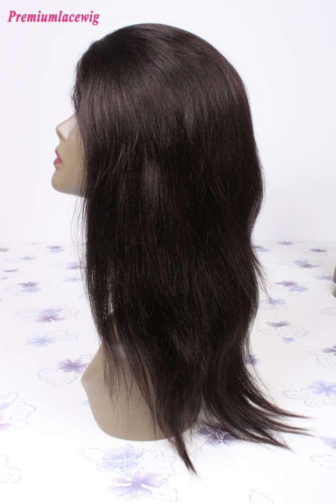 Straight Lace Front Wig Brazilian Hair Natural Color 14inch