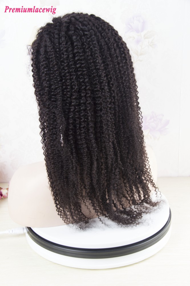 Jerry Curly Indian Hair Full Lace Wig Natural Color 18inch
