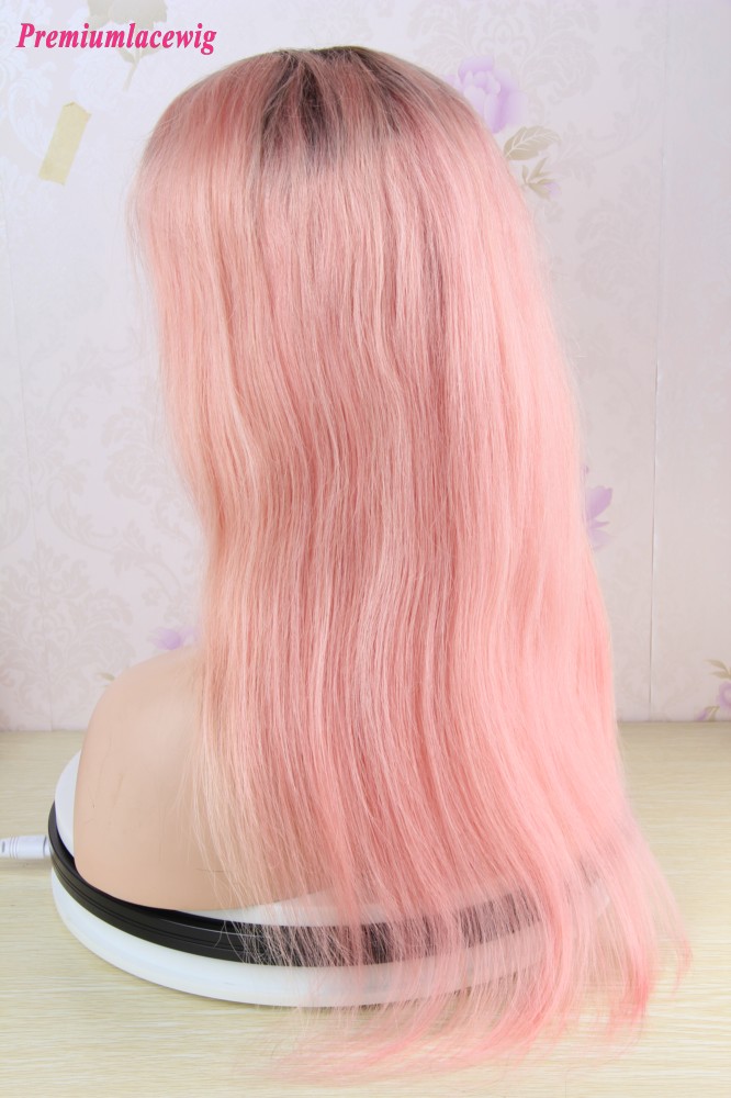 Beautiful Pink color Full Lace Wigs show