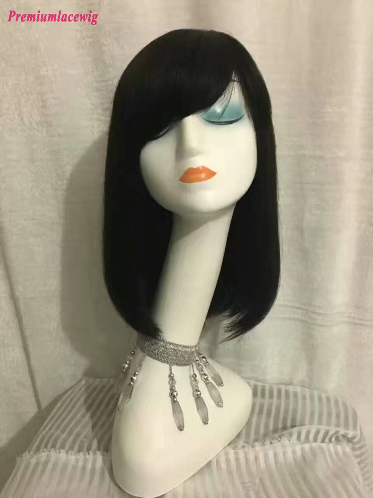 Premium 360 Lace Wig Malaysian Bob Straight Hair 10inch with bang