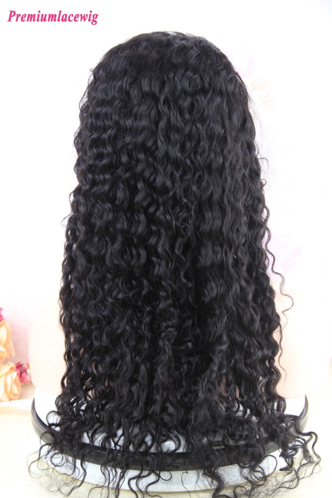 16 inch Deep Curly Peruvian Human Hair Full Lace Wig