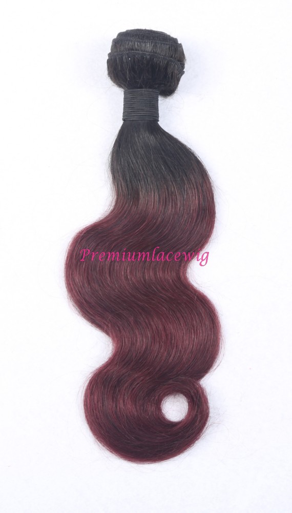 16 inch Ombre Color T1B/99J Malaysian Body Wave Human Hair Bundles