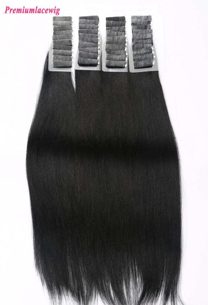 18inch #1 Jet Black Brazilian Tape in Human Hair Extensions