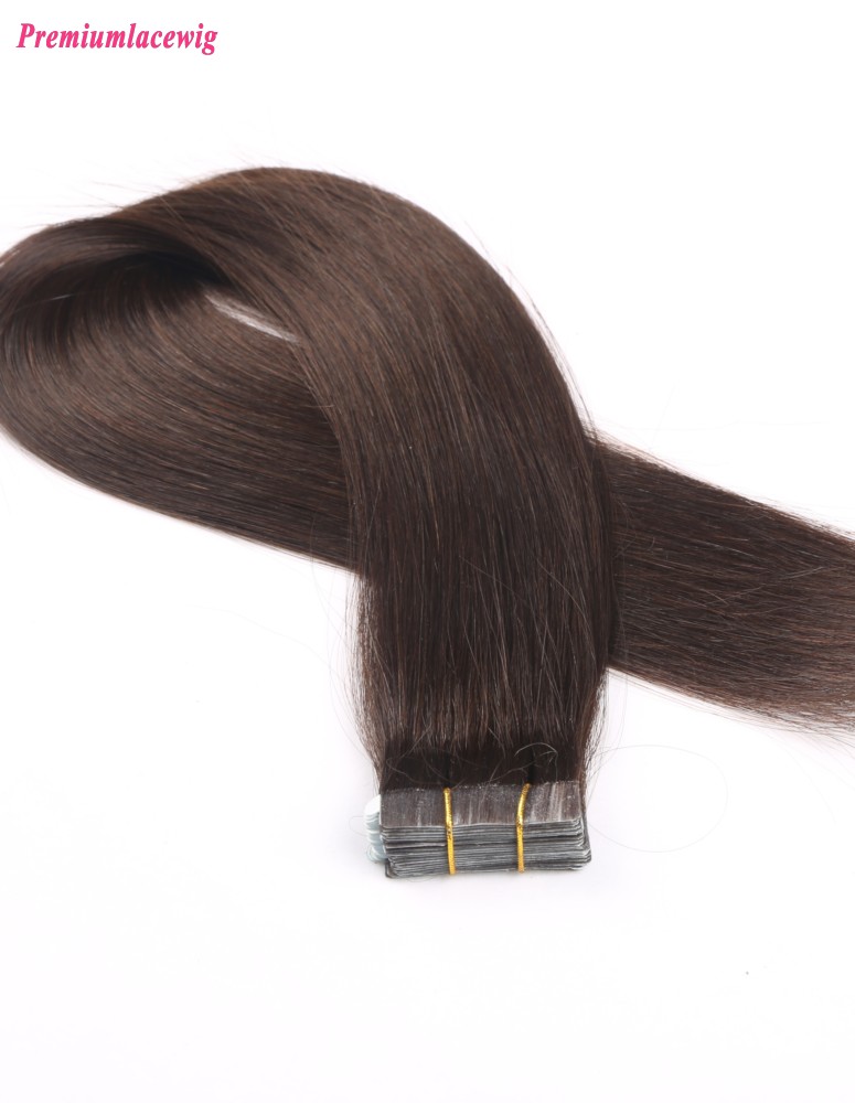 20inch #2 Straight Brazilian Human Hair Double Tape in Hair Extensions