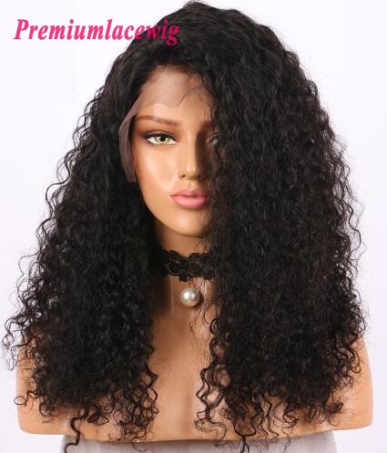 20 inch Peruvian Kinky Curly Human Hair 360 Lace Wig in 180% Density
