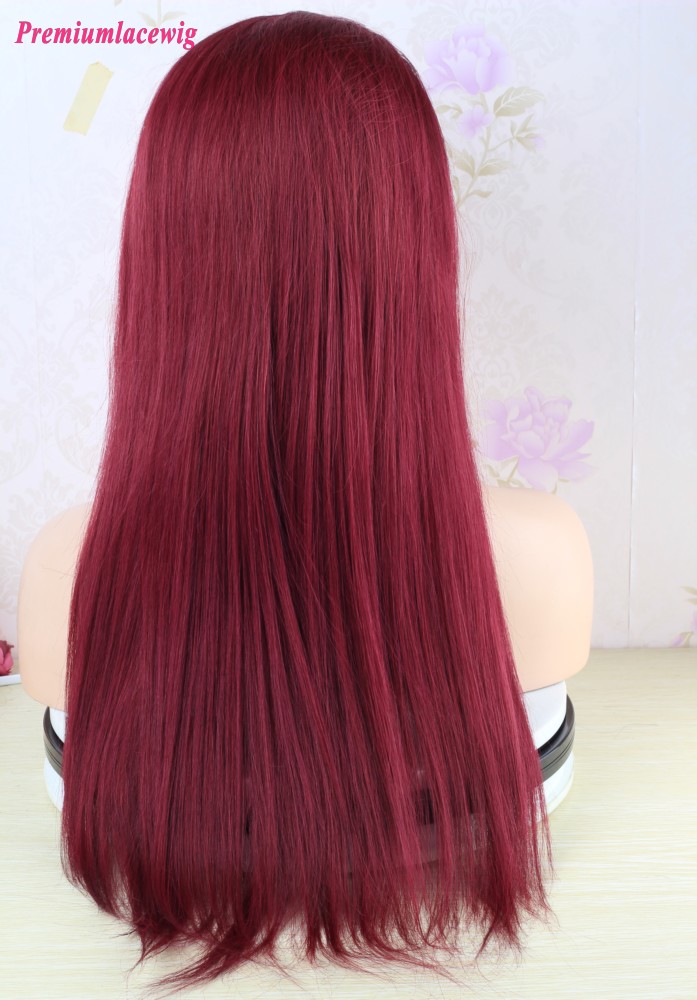 style of Burgundy Color Full Lace Wigs