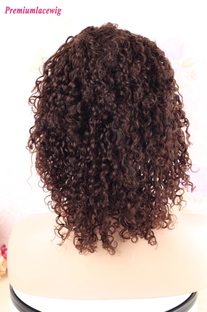 14 inch Indian 360 Lace Wig Kinky Curly Color 4