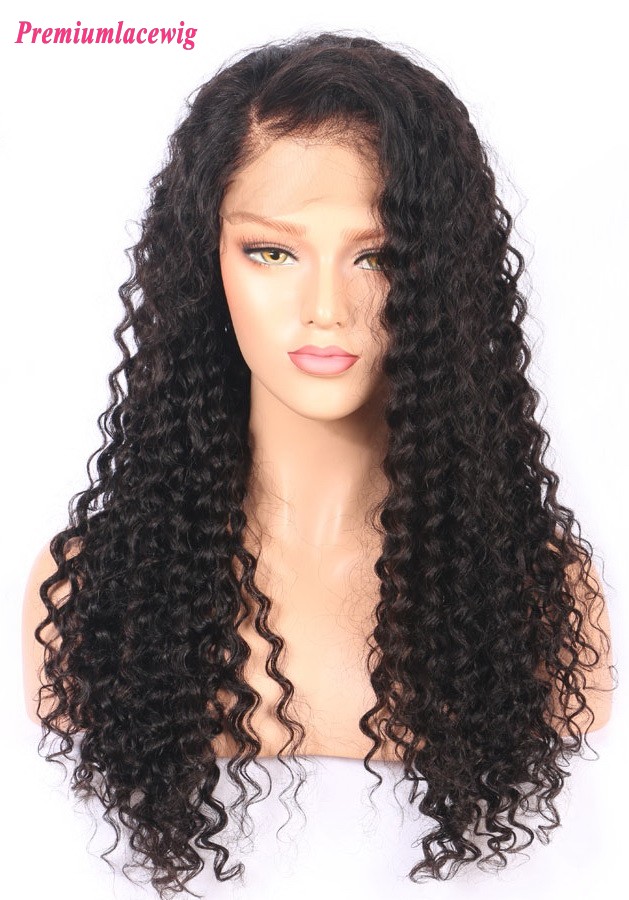Deep Curly 180% density 20inch pre plucked 360 lace wigs