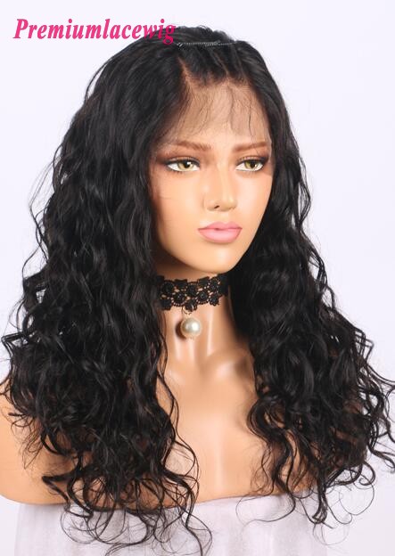 16inch Loose Wave Peruvian Human Hair Lace Front Wig