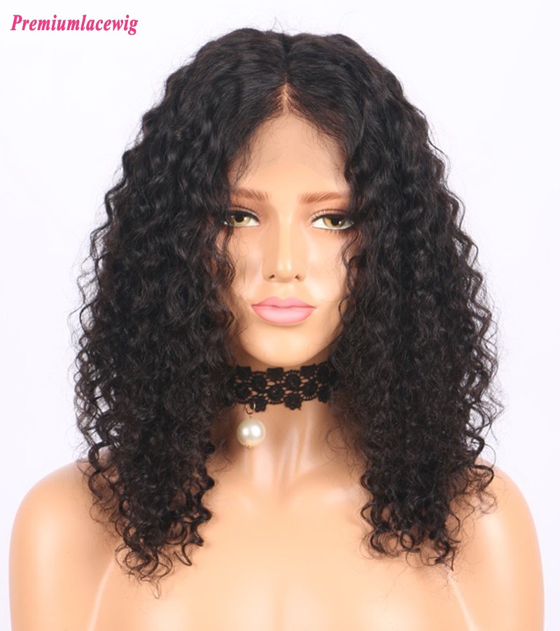 Brazilian Kinky Curly Bob styles 14inch 150% Density full lace wig