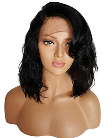 14 inch Brazilian Human Hair Full Lace Wig Natural Wave Bob Hair